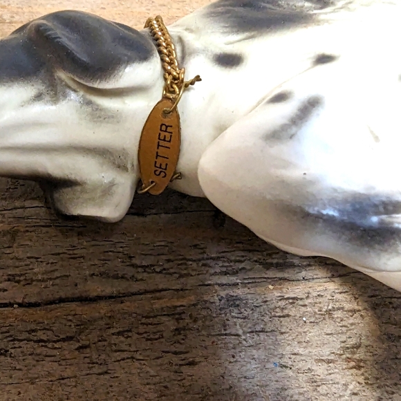 Vintage Porcelain Setter Dog figurine , black and white - Picture 6 of 6